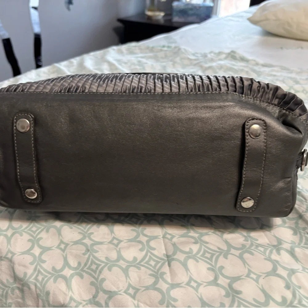 🖤 COACH ASHLEY SATIN SATCHEL — METALLIC GUNMETAL - Picture 2 of 7